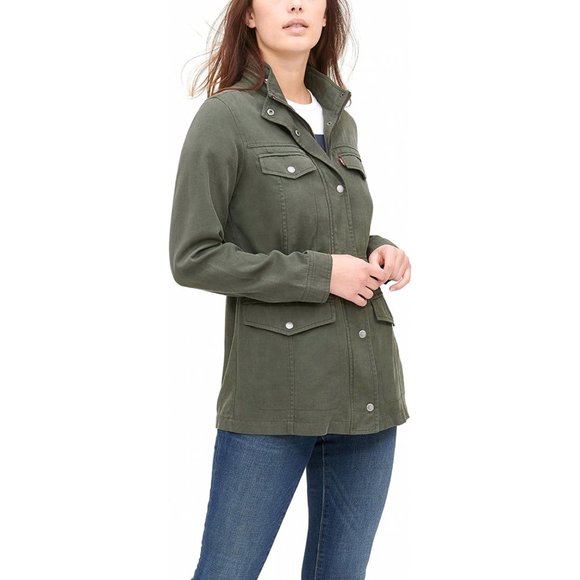 NWT Levi's Army Green Zip-Up Military Jacket Small - Picture 3 of 15
